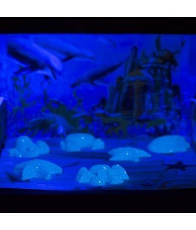 Игровой набор с песком ТМ Космический песок "Морской мир" 3 кг, голубой, зеленый, 11 формочек, песочница AS-KPTMM