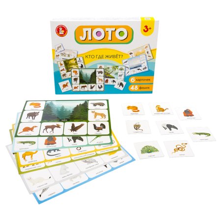 Настольная игра: Десятое королевство Лото "Кто где живет?" (большое), картонная коробка RE-5523 Настольная игра: Десятое королевство Лото "Кто где живет?" (большое), картонная коробка RE-5523