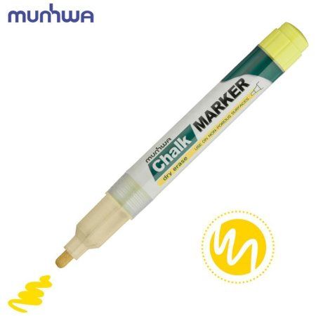 Маркер меловой MunHwa "Chalk Marker" 3 мм, спиртовая основа, желтый RE-CM-08