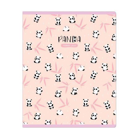 Тетрадь 48л. A5 клетка MESHU "Funny panda" матовая ламинация, фактурное тиснение RE-MS_49786