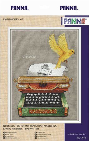 Набор для вышивания PANNA Ожившая история. Печатная машинка 25.5 х 32.5 см RE-7049