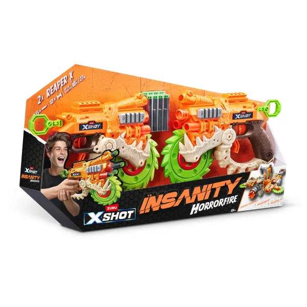 Игровой набор ZURU X-Shot INSANITY Хоррорфайр Рипер Х ДУО (2 бластера, 16 снарядов) IT-36731