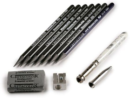 Набор для графики и эскизов CRETACOLOR Monolith Box Graphite 11 предметов, мет.пенал CR20430 Набор для графики и эскизов CRETACOLOR Monolith Box Graphite 11 предметов, мет.пенал CR20430