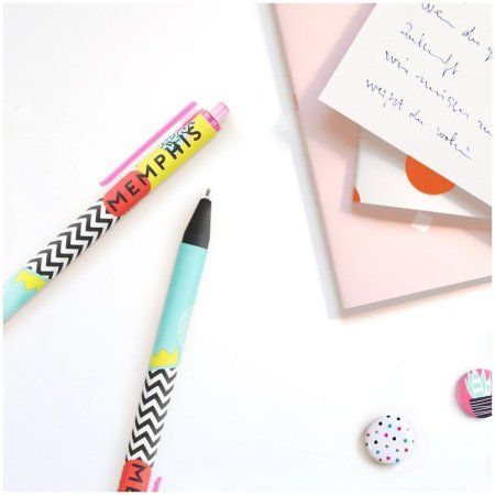 Ручка шариковая автоматическая Greenwich Line "Memphis" синяя, 0.7 мм, игольчатый стержень, софт-тач RE-GL_25668