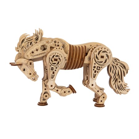 ЗD пазл REZARK Серия "Механика" Механическая лошадь, 166 элемент, фанера MGR-13