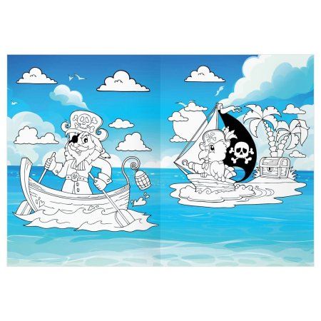 Раскраска с цв. фоном А4 ТРИ СОВЫ "Остров сокровищ" 16 стр. RE-PцА4_57754