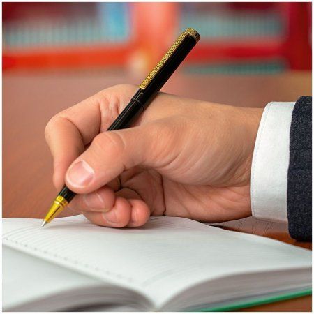 Ручка-роллер Delucci "Classico" черная, 0.6 мм, корпус черный/золото, подарочная упаковка RE-CPs_62028