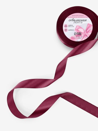Лента атласная 20 мм x 23 ± 1 м, №165 бордовый SIM-1218298