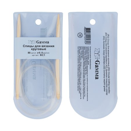 Спицы круговые GAMMA бамбук d 6.0 мм 80 см BC1-60
