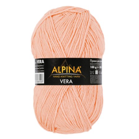 Пряжа ALPINA Vera 55% акрил, 45% хлопок 1 х 100 г 280 ± 15 м №03 св.персиковый ALP-VER-03