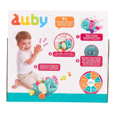 Ауби. Интерактивная игрушка Слоник с птичкой, звук. TM Auby ROS-41083