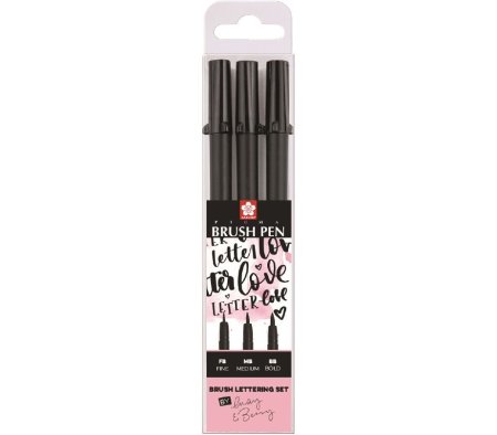 Набор капиллярных ручек SAKURA Pigma Brush 3 шт MPPOXFVKBP349