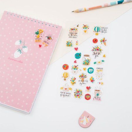 Наклейки гелевые MESHU "Key to heart" 10 x 22 см, фольга, 32 накл, инд. уп., европодвес RE-MS_42770