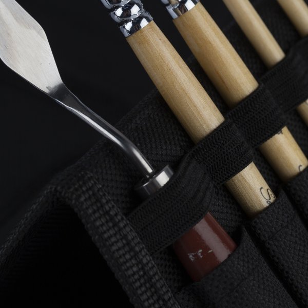 Пенал для кистей на короткой ручке СОНЕТ 14 x 27 см 15 отделений, полиэстер, черный NP-2421302270