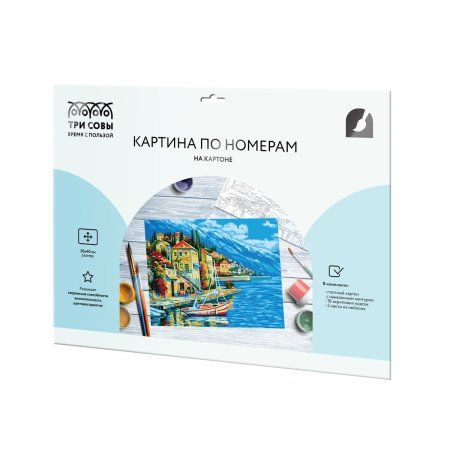 Картина по номерам на картоне ТРИ СОВЫ "Город у моря" 30 x 40 см, краски, кисть RE-КК_53778