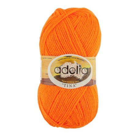 Пряжа ADELIA Tina 100% акрил 1 x 100 г 308 ± 10 м №165 неон.оранжевый ADE-TIN-165
