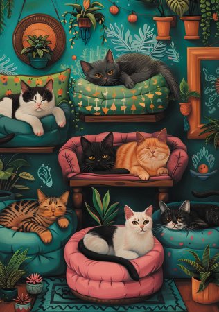 Пазл 1000 элементов ФРЕЯ "Кошкин дом" PZL-1000/69