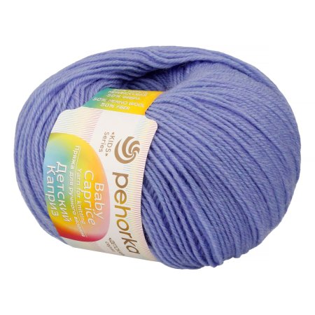Пряжа Пехорская ПТ "Детский каприз" 50% мериносовая шерсть, 50% микрофибра 1 х 50 г 225 м №015 т.голубой PEH-DET-CAP-015