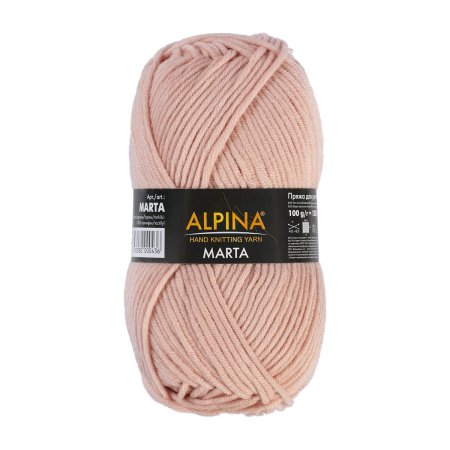 Пряжа ALPINA Marta 100% тактифил 1 х 100 г 120 ± 6 м №030 пыльно-розовый ALP-MAR-030