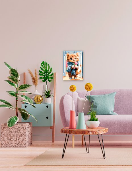 Набор для раскрашивания по номерам (холст на подрамнике) ФРЕЯ 30 х 20 см "А вот и я" PNB/PS-398