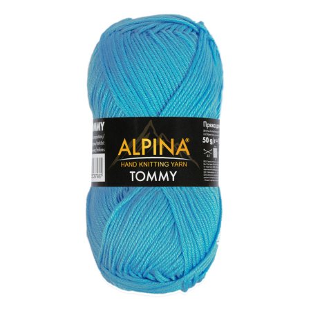 Пряжа ALPINA Tommy 100% микнес 1 х 50 г 130 ± 10 м №030 яр. голубой ALP-TOM-030