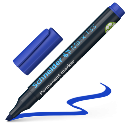 Маркер перманентный Schneider "Maxx 133" 4 мм, скошенный, синий RE-113303
