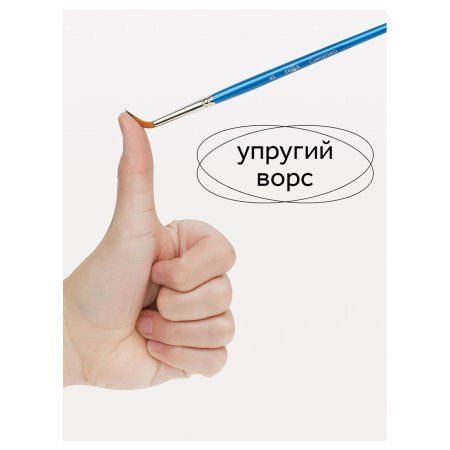 Набор кистей ГАММА "Классические" 10 шт синтетика, круглые №1, 2, 3, 5, 8, плоские №2, 4, 6, 8, 10 RE-280618.11.28