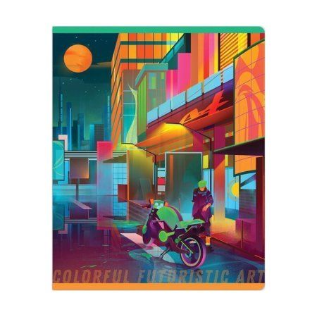 Тетрадь 48л. A5 клетка Greenwich Line "Colorful futuristic art" глянцевая ламинация, 70 г/м2 RE-N5c48-41076 Тетрадь 48л. A5 клетка Greenwich Line "Colorful futuristic art" глянцевая ламинация, 70 г/м2 RE-N5c48-41076