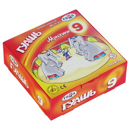 Гуашь ГАММА "Мультики" 9 цв 20 мл картон. упаковка RE-221031