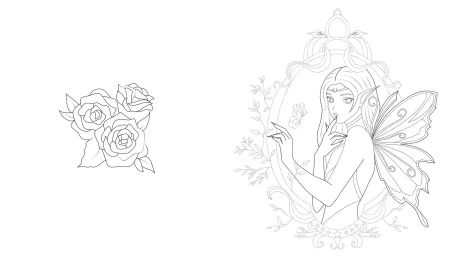 Книга: Феи и эльфы. Чарующие и загадочные. Раскраска-фэнтези EKS-817374