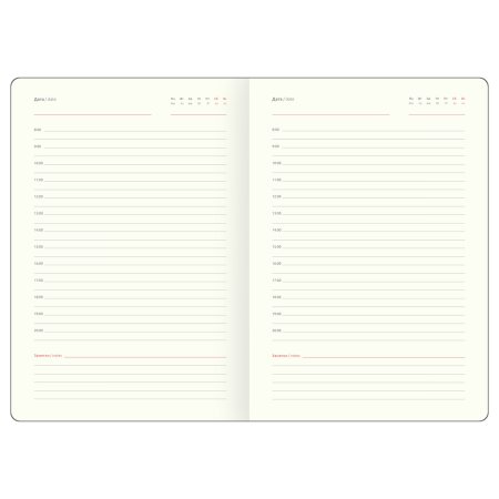 Ежедневник недатированный A5 136л. Greenwich Line "Fascia. Graphite" кожзам, твердый переплет, магнитная застежка, цветной срез RE-DuA5_19171