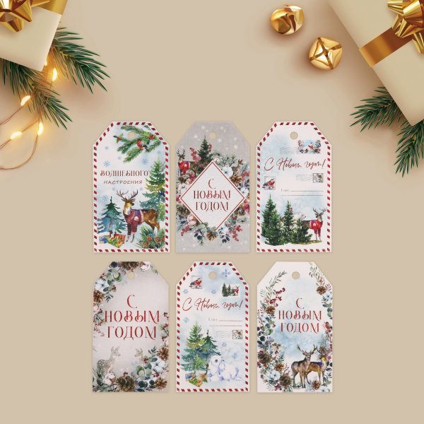 Набор шильдиков "Волшебный праздник" 6 шт 9 x 5 см SIM-7787524