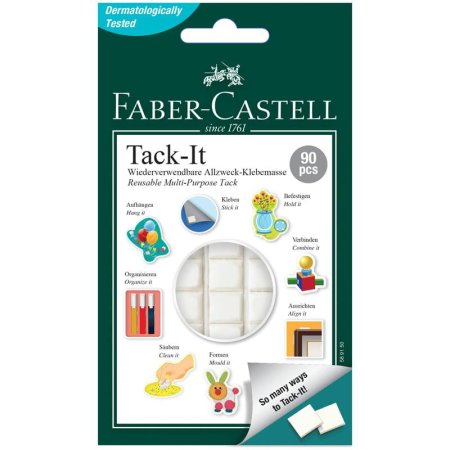 Масса для приклеивания Faber-Castell "Tack-It" 90 кубиков 50 г карт.уп, европодвес RE-589150