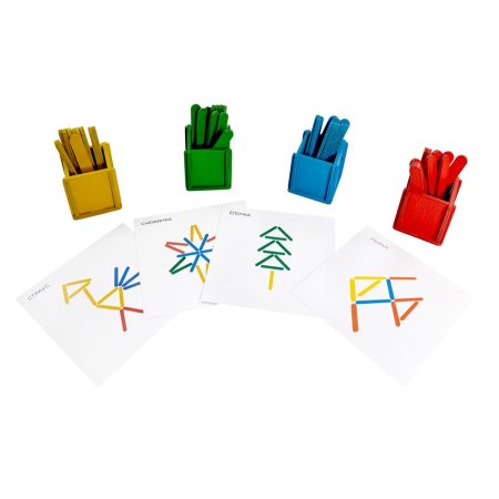 Развивающая игра: "Палочки в стаканчиках", дерево KOR-04565