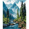 Картина по номерам на холсте ТРИ СОВЫ "Горная река" 40 x 50 см, краски и кисть RE-КХ4050_53947