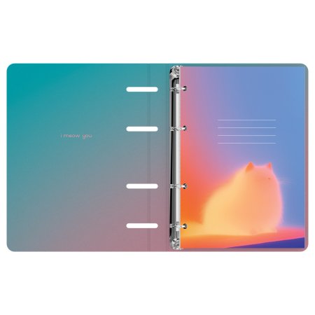 Тетрадь на кольцах 120л. A5 BG "Meow" картон, soft-touch ламинация RE-ТК5к120_лс_57855