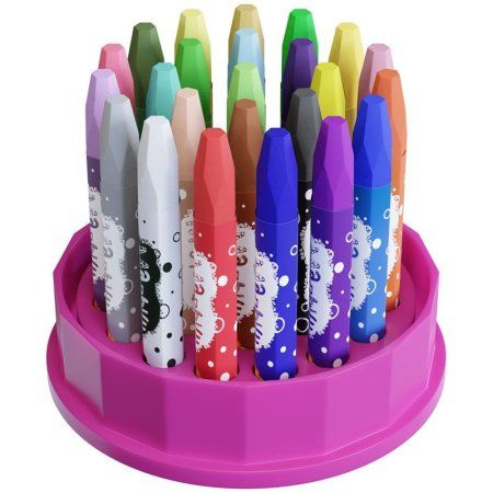 Мелки масляные ГАММА "Малыш" 24 цв шестигранные в пластиковом стакане-подставке RE-051218_02