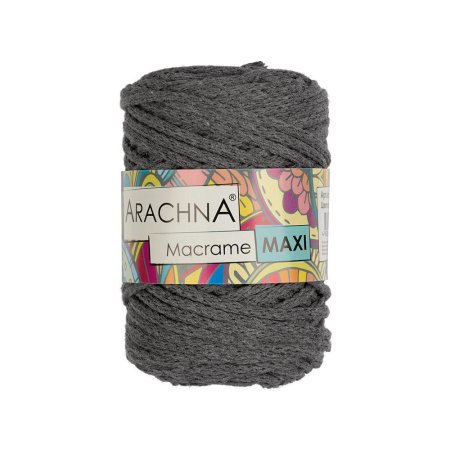 Пряжа ARACHNA Macrame Maxi 80% хлопок, 20% полиэстер 1 х 250 г 80 м №17 серый ARA-MAC-MAX-17