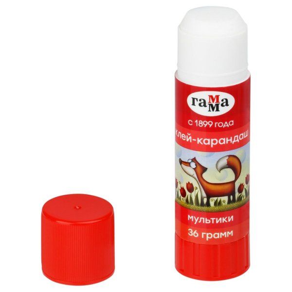 Клей-карандаш ГАММА "Мультики" 36 г, ПВП RE-1582022.36