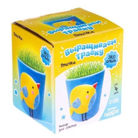 Набор для опытов ЭВРИКИ "Выращиваем травку" Птичка SIM-6911658