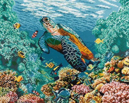 Кристальная (алмазная) мозаика ФРЕЯ на подрамнике "Морские обитатели" 50 х 40 см ALPD-232
