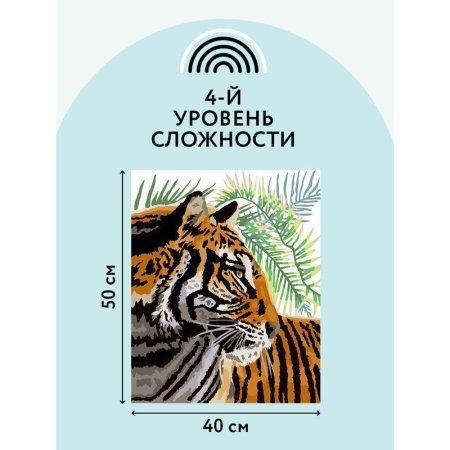 Картина по номерам на холсте ТРИ СОВЫ "Тигриный профиль" 40 x 50 см с акриловыми красками и кистями RE-КХ_44197