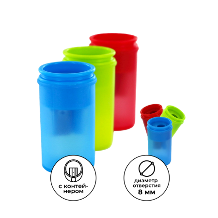 Точилка KUM 1870 Mini Pop K1, 1 отверстие, пластиковая, контейнер, ассорти KUM-1028627 Точилка KUM 1870 Mini Pop K1, 1 отверстие, пластиковая, контейнер, ассорти KUM-1028627