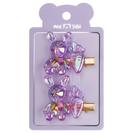 Заколки для волос MESHU прищепка, перламутр, ассорти, 2 шт, европодвес RE-MS_60621