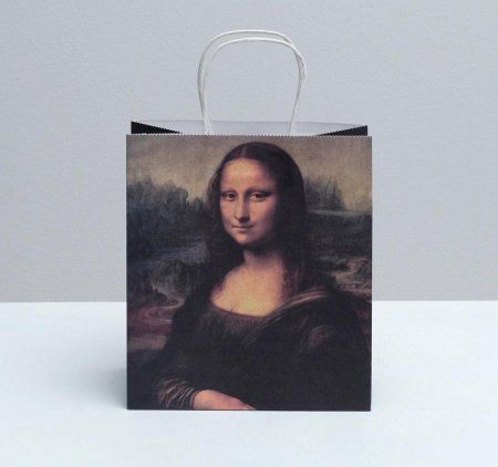 Пакет подарочный крафтовый "Мона Лиза" 22 x 25 x 12 см 4753237
