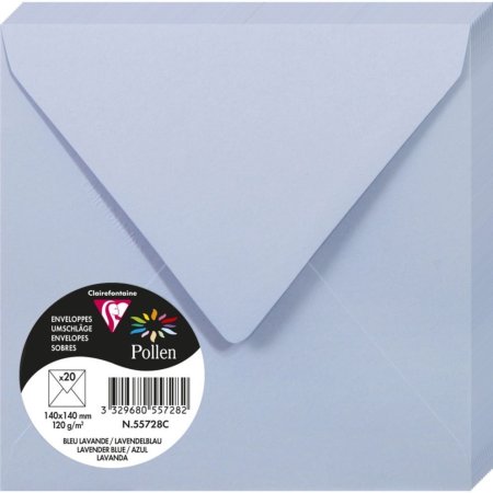 Конверт CLAIREFONTAINE Pollen 140 x 140 мм 120 г/м2 1 шт, лавандовый RH-55728C