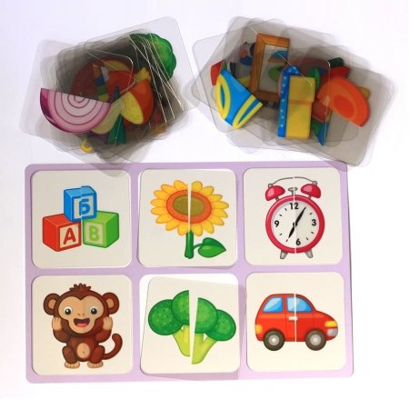 Лото 10KOR PLASTIC "Половинки" 36 карточек, 6 полей, 3+ KOR-04015