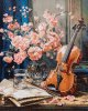 Кристальная (алмазная) мозаика ФРЕЯ на подрамнике "Натюрморт со скрипкой" 40 х 50 см ALPD-285