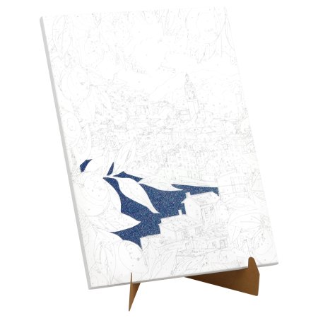 Картина по номерам на холсте с глиттером ТРИ СОВЫ "Средиземноморское побережье" 30 x 40 см с акриловыми красками и кистями RE-КХг3040_57057