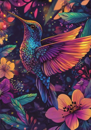 Пазл 1000 элементов ФРЕЯ "Колибри в волшебном саду" PZL-1000/99